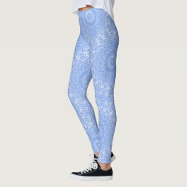 CornblommBlue Symmetry Mandala Leggings