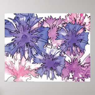 Cornblommor Collage Poster