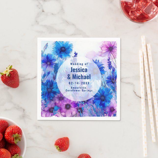 💍 Cornblommor och Lavender Elegance Pappersservett (Insitu)