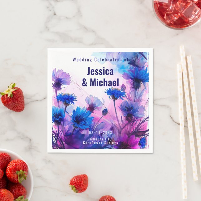 💍 Cornblommor och Lavender Elegance Pappersservett (Insitu)