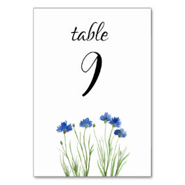 CornblommWildblommBlåa blommor Bröllop Bordsnummer