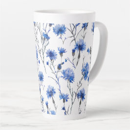 Cornblomsterlatte Mugg White Blue