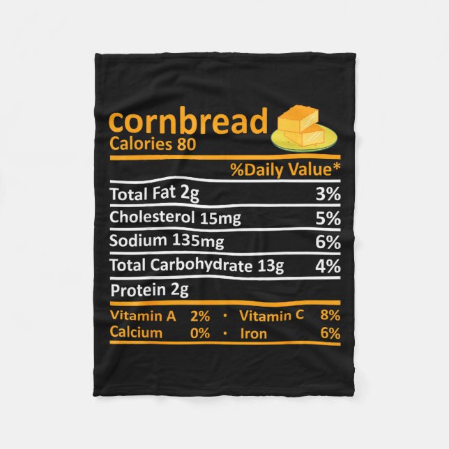 Cornbread Nutrition Food Thanksgiving Costume Chri Fleecefilt (Framsidan)