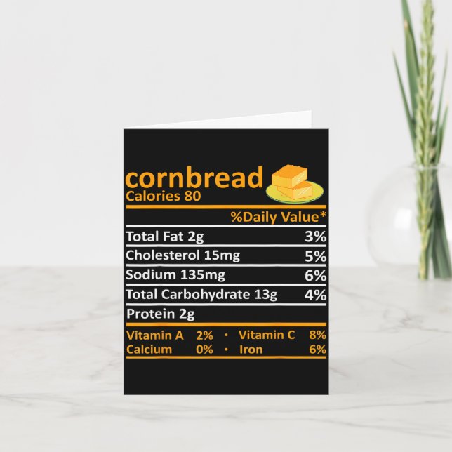 Cornbread Nutrition Food Thanksgiving Costume Chri Kort (Framsida)