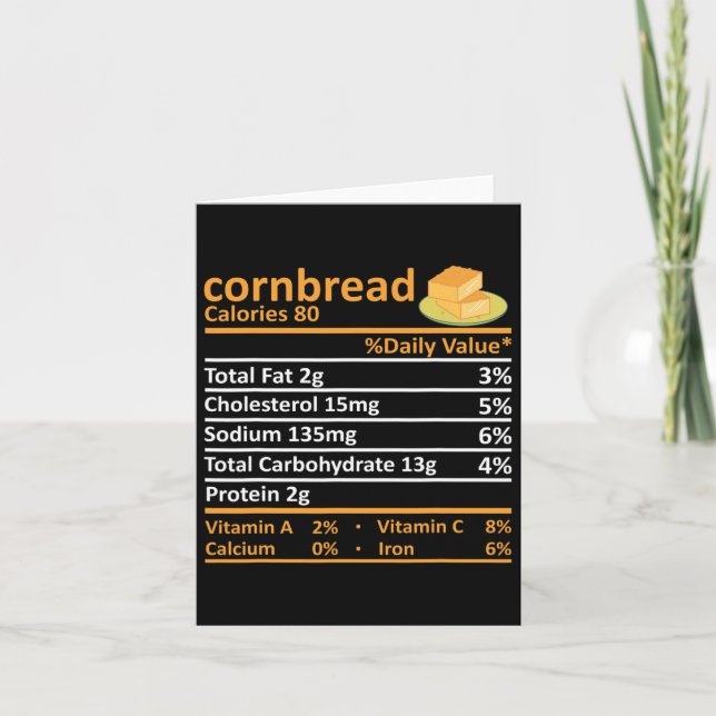 Cornbröd Nutrition Food Thanksgiving Costume Chri Kort (Framsida)