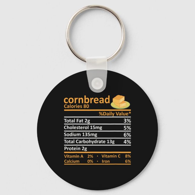 Cornbröd Nutrition Food Thanksgiving Costume Chri Nyckelring (Framsida)
