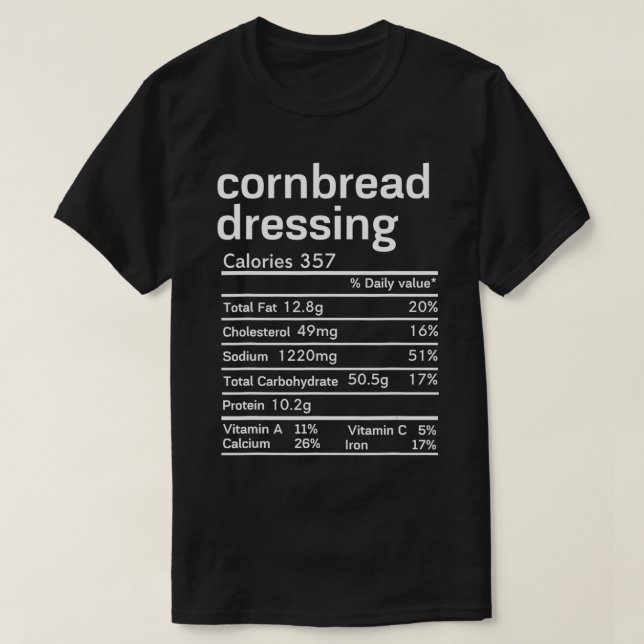 Cornbröd som ger näring Facts lustig Thanksgiv T Shirt (Design framsida)