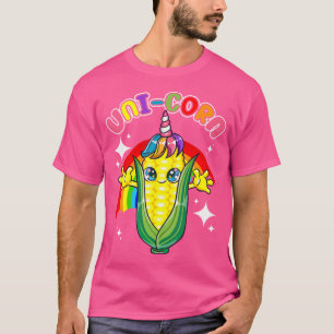 Corncob Bbq Party Funny Kawaii Unicorn Rainbow Cor T Shirt