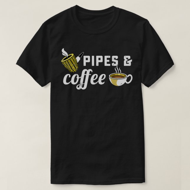 Corncob Pipe Smoker Tobacco Coffee Älskare D. T Shirt (Design framsida)