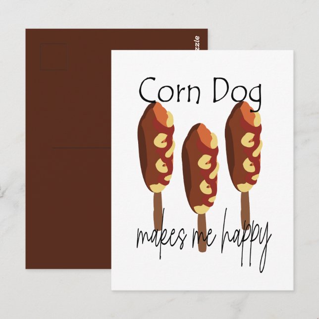 Corndog Gör Mig Glad Vykort (Fram/baksida)