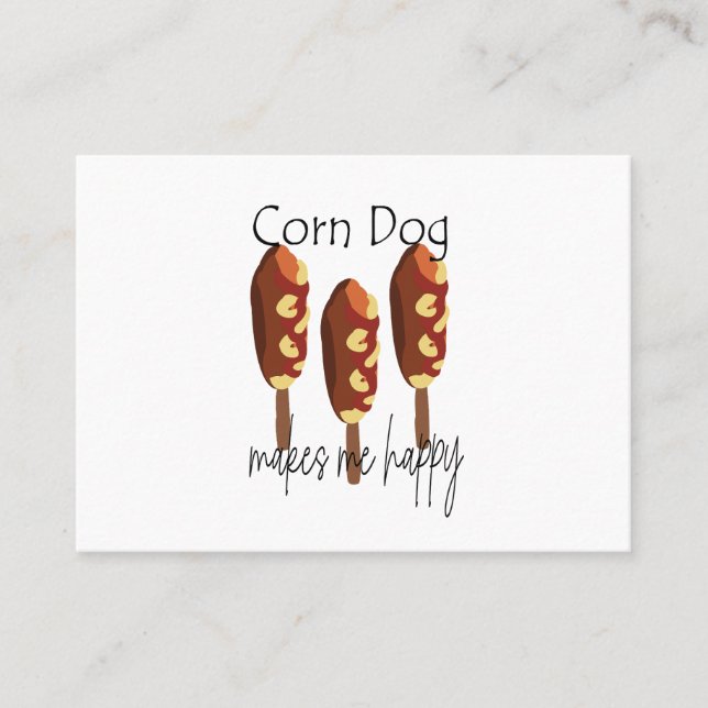 Corndog gör mig till Lycklig Fast Food Visitkort (Framsida)