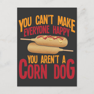 Corndog Stick Fast Food Älskare Maize hett hund Vykort