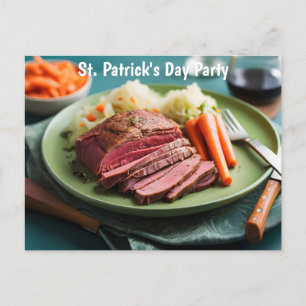 Corned beef cabbage and carrots inbjudan vykort