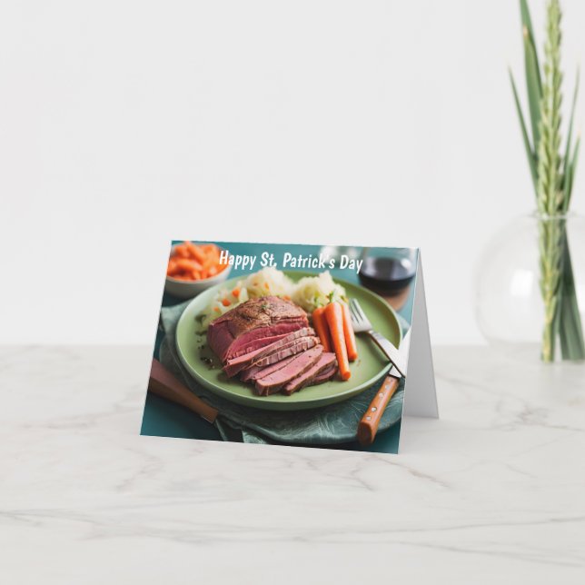 Corned beef, kål och morötter kort (Framsida)