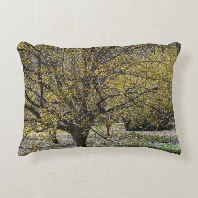 Cornelian Cherry Dogwood och Glory i Snö Prydnadskudde (Framsidan)