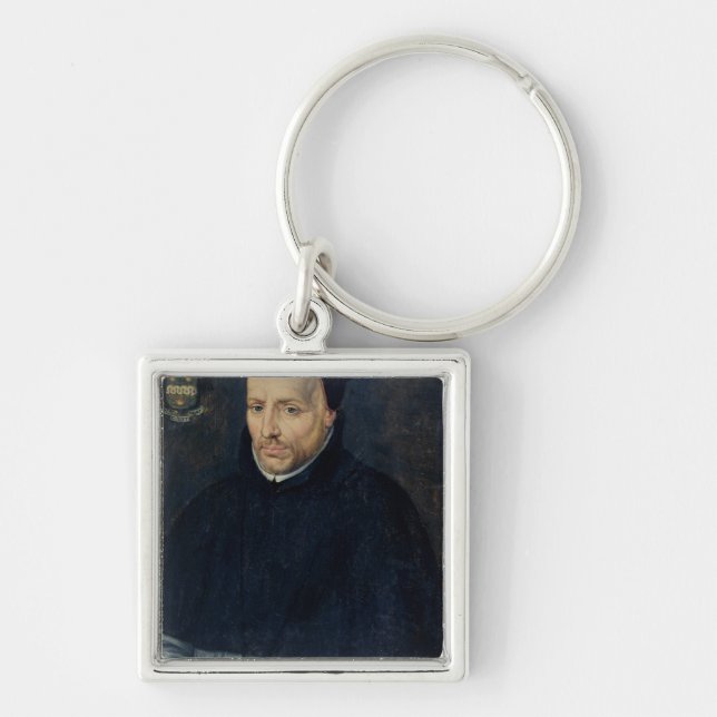 Cornelius Jansen Fyrkantig Silverfärgad Nyckelring (Framsidan)