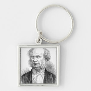Cornelius Vanderbilt, c.1877 Fyrkantig Silverfärgad Nyckelring
