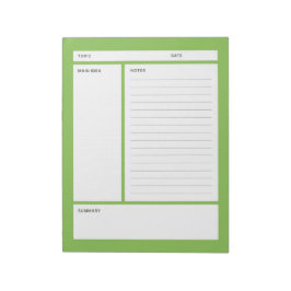 Cornell Notes (rad) Anteckningsblock