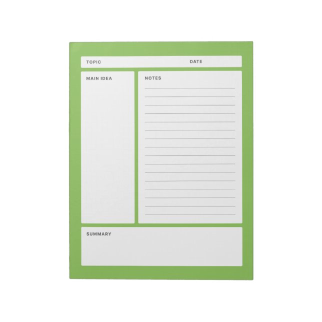 Cornell Notes (rad) Anteckningsblock (Roterad)
