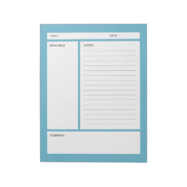 Cornell Notes (rad) Anteckningsblock