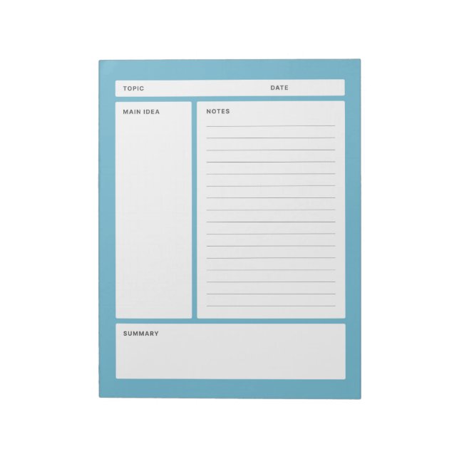 Cornell Notes (rad) Anteckningsblock (Roterad)