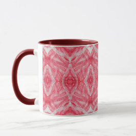Corner Abstract Bright Red White Watercolor Art Mugg