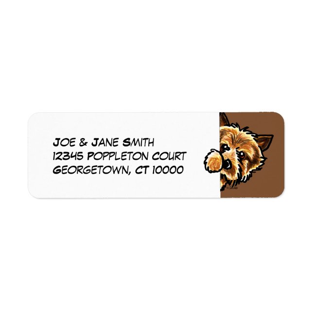 Corner Norwich Terrier Returadress Etikett (Framsidan)