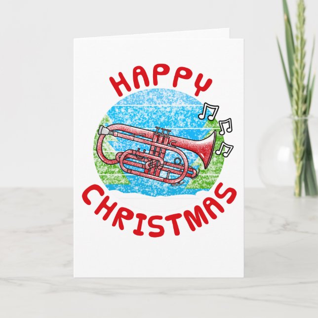 Cornet-julkort Cornetist Brass Musician Tack Kort (Framsida)