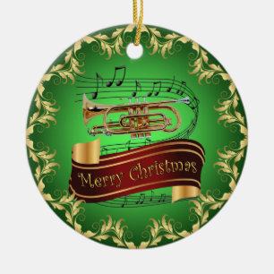Cornet ~ Musical Rulla ~ God jul ~ * ~ Julgransprydnad Keramik