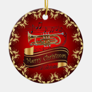 Cornet ~ Musical Rulla ~ God jul ~ * ~ Julgransprydnad Keramik