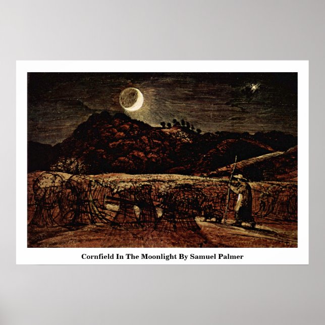 Cornfield in Moonlight by Samuel Palmer Poster (Framsidan)