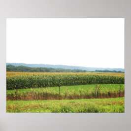Cornfield Ligcape med Träd på Horisont 16x20 Poster