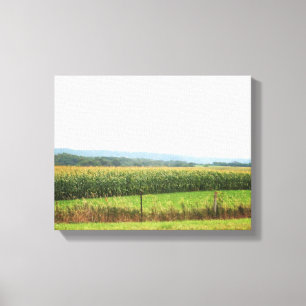 Cornfield Ligcape med Träd på Horizon 11x14 Canvastryck