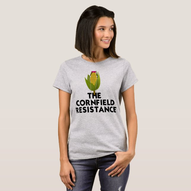 Cornfieldmotståndet - kvinna färgade tee (Hel framsida)