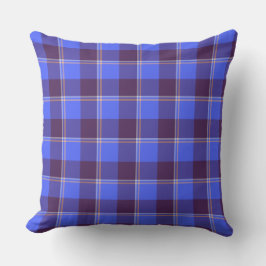 Cornflower Blue and Livid Brown Plaid Kudde
