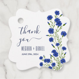 Cornflower Blue Botanical Wedding  Gåvor Etiketter