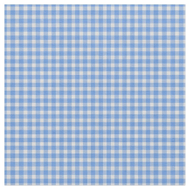 Cornflower Blue Gingham Check Pattern  Tyg (Närbild)