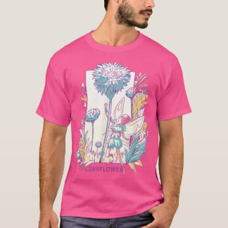 Cornflower Winged Fairy With Flowers Nature Fantas T Shirt
