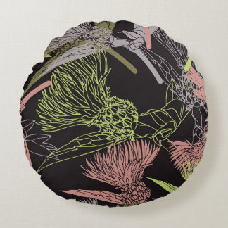 Cornflowers colorful patternpattern,flower,green,d rund kudde