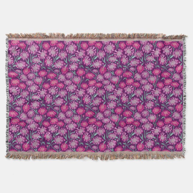 Cornflowers In Crayon Pink Burgandy Filt (Framsidan)
