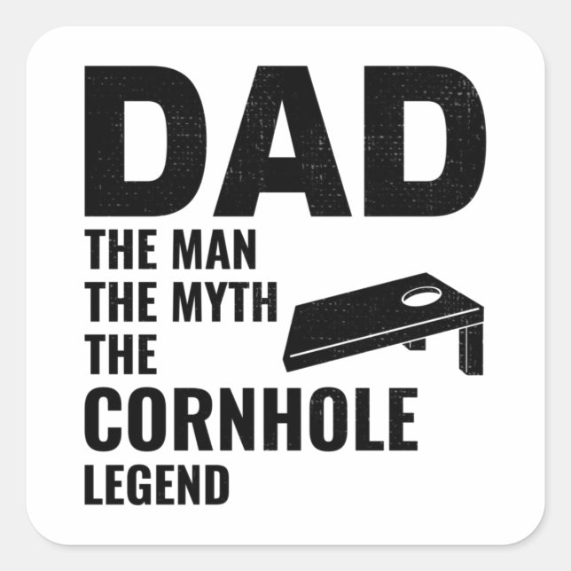 Cornhål Bean Bag Toss Outdoor Pappa Fars dag Fyrkantigt Klistermärke (Framsida)