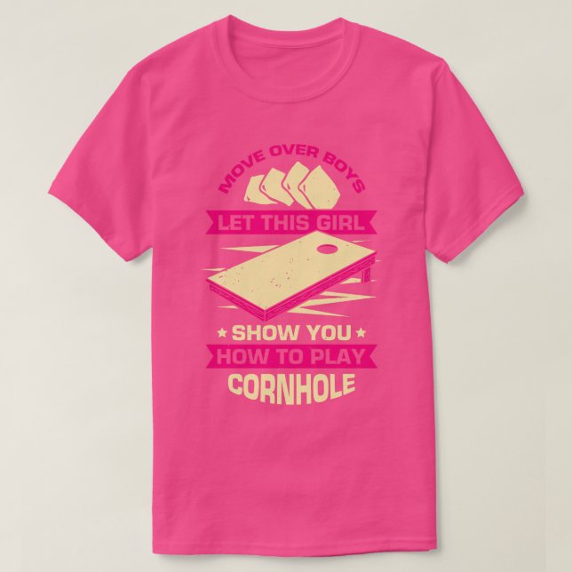 Cornhål Bean Bag Toss Player Girl Gift T Shirt (Design framsida)