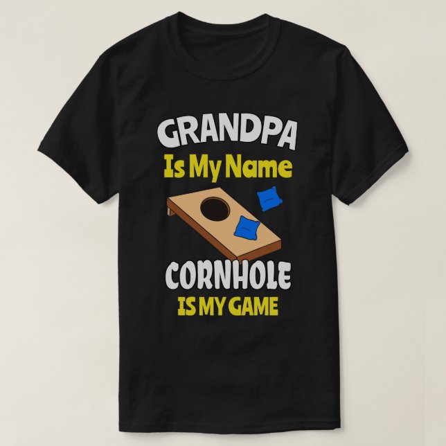 Cornhål Grandpa Blind Hål Funny Game T Shirt (Design framsida)