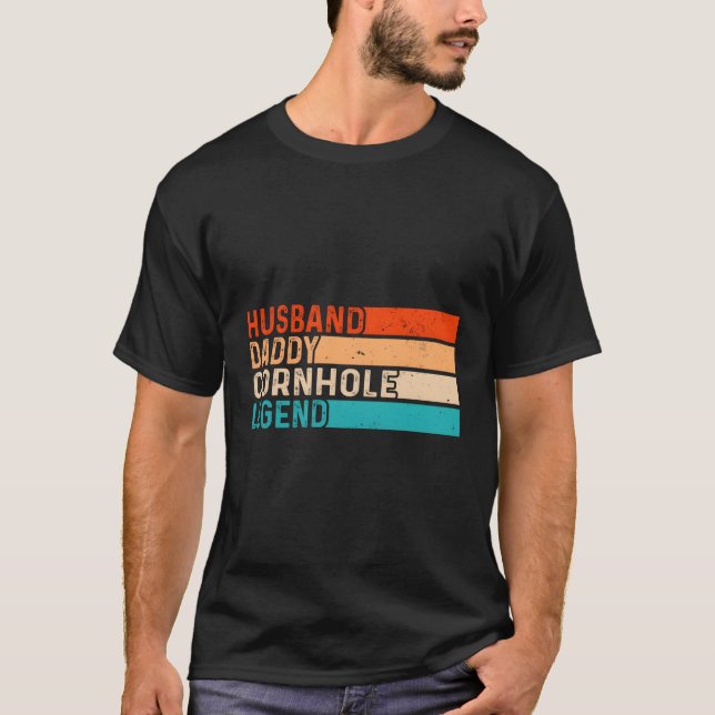 Cornhål Make pappa Legend Pappa T Shirt (Framsida)