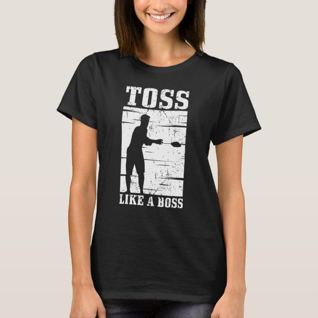 Cornhål Manar Women Coola Cornhole Toss som Chef T Shirt (Framsida)