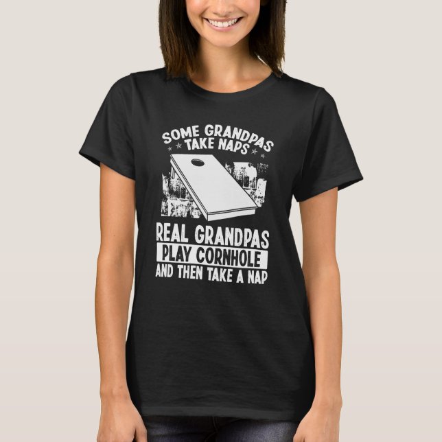 Cornhål Player Granddad Grandpa Cornhole Team Thr T Shirt (Framsida)