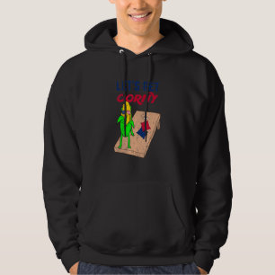 Cornhål Pun Låt oss Get Corny Hoodie