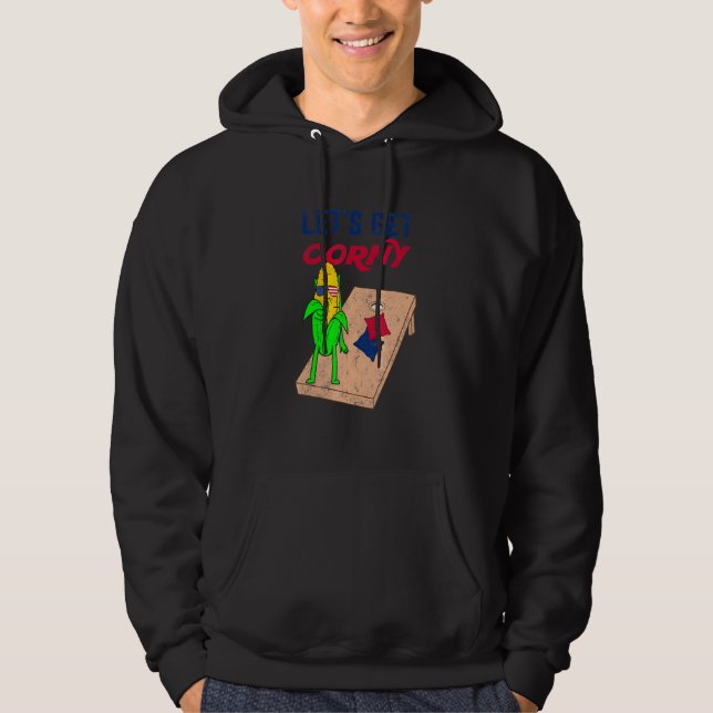 Cornhål Pun Låt oss Get Corny Hoodie (Framsida)