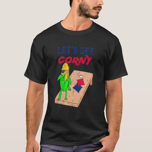 Cornhål Pun Låt oss Get Corny T Shirt (Framsida)