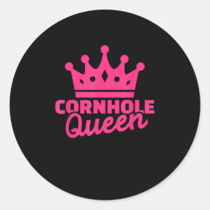 Cornhål Queen Rosa College Maj Hål Game Runt Klistermärke